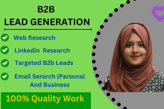 targeted b2b lead generation, linkedin research and email list building