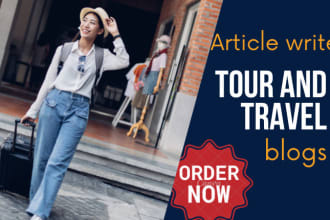 write unique and engaging SEO travel blog posts or article writing