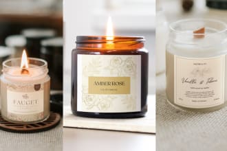 design custom candle label,logo,candle sticker or packaging