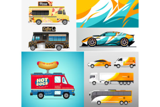 create car van food truck vehicle motorcycle wrap design or any vehicle sticker