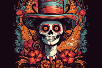 design unique and creative mexican dead day,skull logo