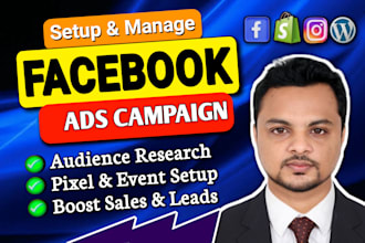be facebook and instagram ads campaign manager, run fb advertising for best ROI