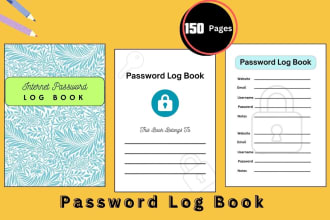 design 150 pages of password log book with cover design