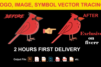 do image modified, vector tracing and logo vectorize quickly