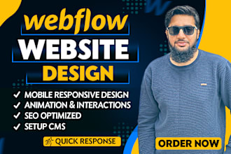 develop or design webflow website, responsive figma to webflow website