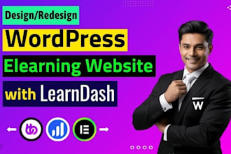 design wordpress lms elearning website using learndash, buddyboss, tutor lms