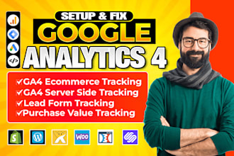 setup google analytics 4, ga4 ecommerce tracking, ads conversion tracking by GTM