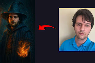 make a poster of you in epic scenes, your face, any world
