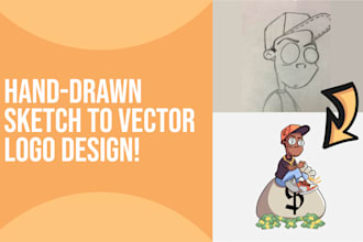 transform your hand drawn sketch into a stunning vector logo