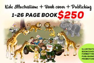 draw cute book illustration and publish your book on amazon, lulu, ingramspark