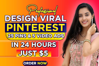 design viral pinterest pins creation and video ads