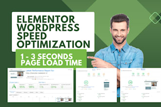 speed up wordpress elementor website for gtmetrix, google pagespeed insights