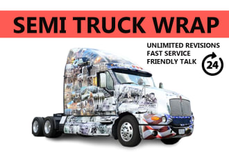design box truck, long trailer, semi truck wrap design