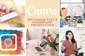 design canva instagram templates and canva powepoint presentation
