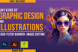 do any graphic design, adobe illustrator and photoshop work