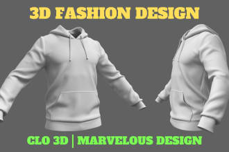 create 3d fashion garment, 3d clothing animation in clo 3d, marvelous design