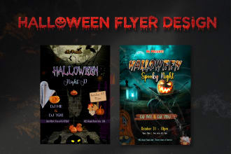 design halloween, christmas, church flyer poster in 6 hours