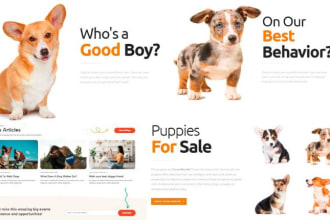create a puppy website shopify pet store emphasis dog and cat care