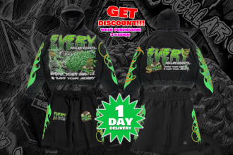 make edgy clothing graphic design for streetwear brand