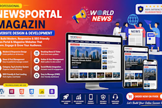 develop newspaper newsletter newsportal megazine blogging auto blog news website