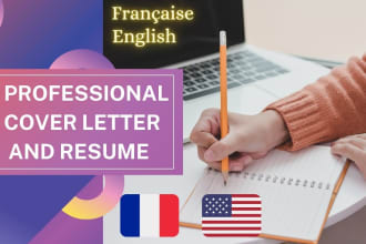 rédiger votre CV et lettre de motivation en francais et anglais