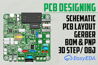 do pcb designing, gerber, bom, pnp in easyeda design software