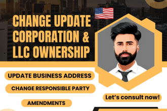 do llc ownership transfer services, name change, convert c corp to s corp