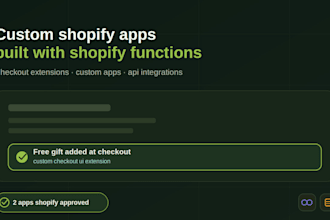 develop a custom shopify app with shopify functions and API