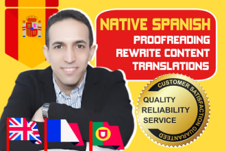 proofread, translate and rewrite your texts in spanish