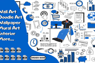 design wall art ,office ,wallpaper, canvas, mural, decal