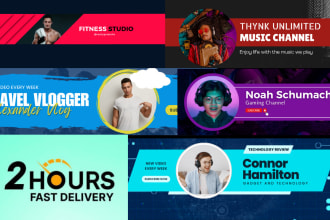 design twitter banner, linkedin banner,youtube