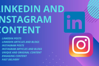 write engaging linkedin and instagram articles and blogs