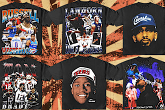 design a crazy vintage bootleg tshirt, rap, sport, nba tee