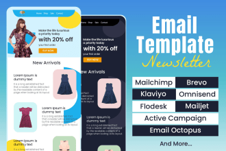 design professional mailchimp klaviyo email template for you