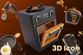 create a cute and realistic 3d icon using 3dblender