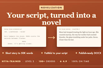 adapt your screenplay into a novel
