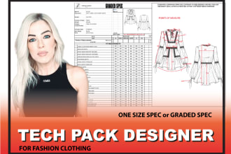 create clothing graded spec for tech packs