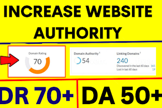 increase domain rating ahrefs DR domain authority moz da 50 plus