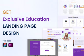 professional UI UX landing page and web template design