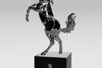 create sculpture out of the metal , resin, 3d print
