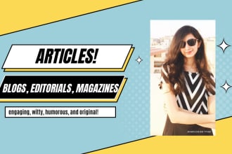 write articles for blogs, websites, magazines, editorials