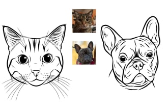 draw simple sketch pet for necklace pendant