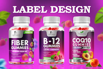 create premium supplement label design or cbd label design
