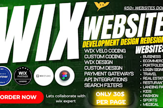 design redesign wix website wix website development