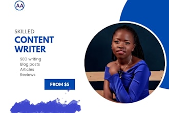 write SEO optimized, plagiarism free scripts and blog posts
