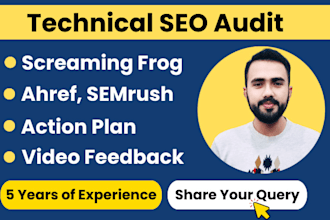 do screaming frog technical SEO audit, and analysis using semrush