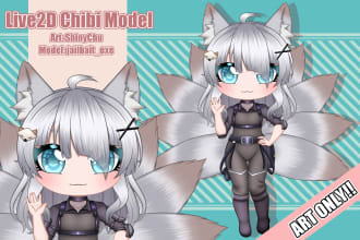 draw live2d chibi model art ready to rig