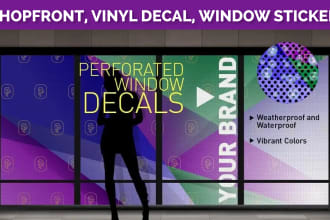 design any shopfront vinyl decal graphic design window sticker, vehicle sticker