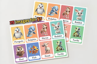 design high quality kids flashcards with illustrations
