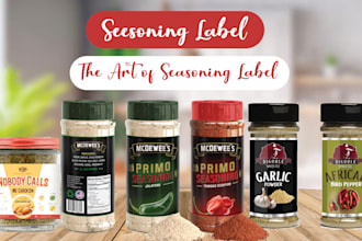 design modern seasoning, spice, pikliz, pepper blend label